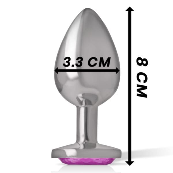 INTENSE - ALUMINUM METAL ANAL PLUG WITH PINK CRYSTAL SIZE M 5